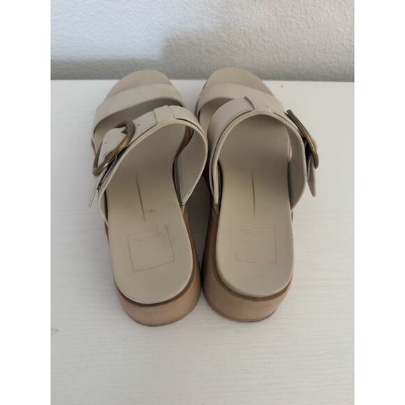 Dolce Vita Womens Dex Sandals Ivory Leather Platform Buckle Shoes Size 7 - Picture 7 of 8
